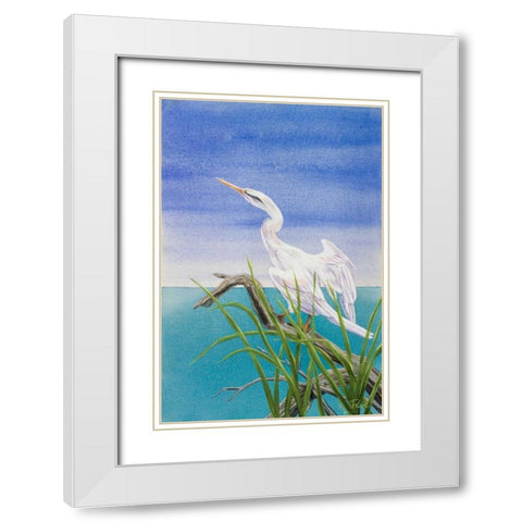Seabirds At Noon I White Modern Wood Framed Art Print with Double Matting by Urban Pearl Collection, Llc