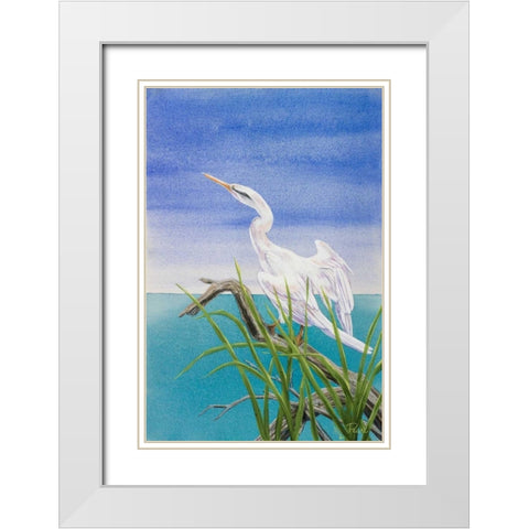 Seabirds At Noon I White Modern Wood Framed Art Print with Double Matting by Urban Pearl Collection, Llc