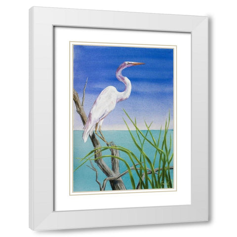 Seabirds At Noon II White Modern Wood Framed Art Print with Double Matting by Urban Pearl Collection, Llc
