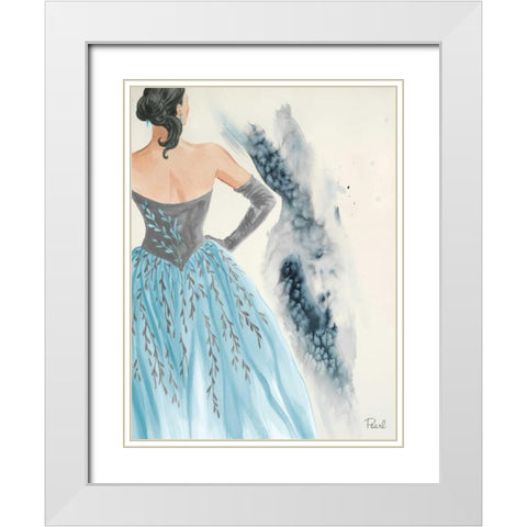 Evening in Paris II White Modern Wood Framed Art Print with Double Matting by Baliko, Linda