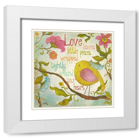 Your Heart White Modern Wood Framed Art Print with Double Matting by Medley, Elizabeth