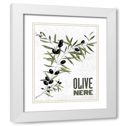 Olive Nere White Modern Wood Framed Art Print with Double Matting by Baliko, Linda