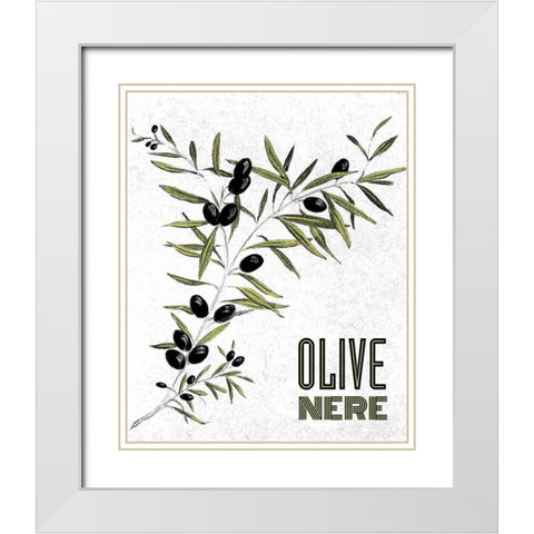 Olive Nere White Modern Wood Framed Art Print with Double Matting by Baliko, Linda