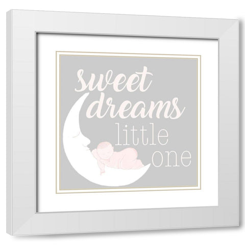 Sweet Dreams White Modern Wood Framed Art Print with Double Matting by Metz, Andi