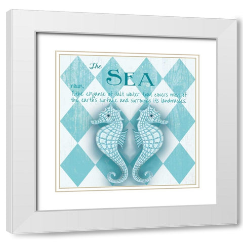 The Sea Border White Modern Wood Framed Art Print with Double Matting by Metz, Andi