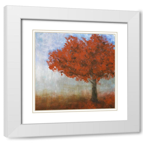 Eternal Tree White Modern Wood Framed Art Print with Double Matting by Johnson, Walt