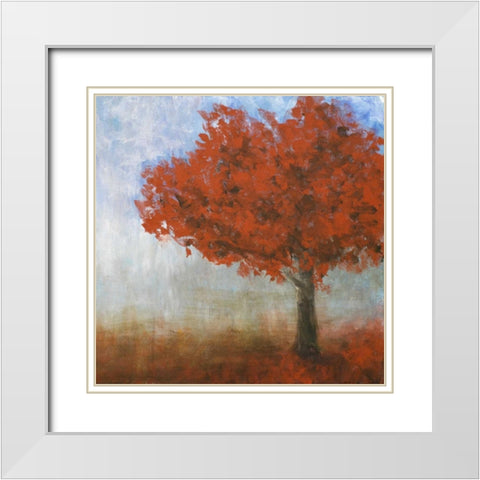 Eternal Tree White Modern Wood Framed Art Print with Double Matting by Johnson, Walt