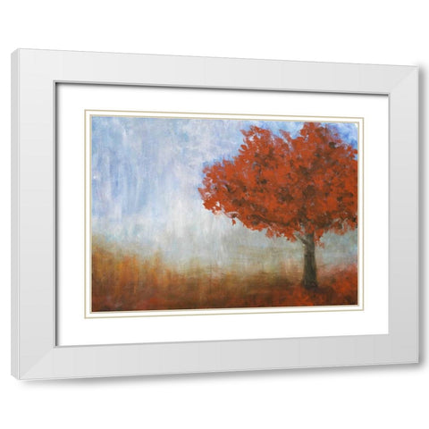Eternal Tree White Modern Wood Framed Art Print with Double Matting by Johnson, Walt
