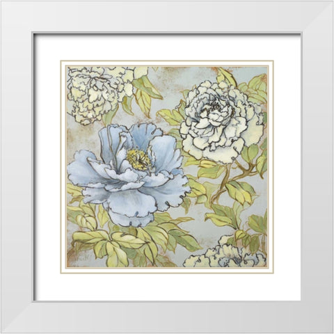 Peony Fascination I White Modern Wood Framed Art Print with Double Matting by Loreth, Lanie