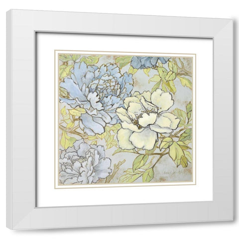 Peony Fascination II White Modern Wood Framed Art Print with Double Matting by Loreth, Lanie
