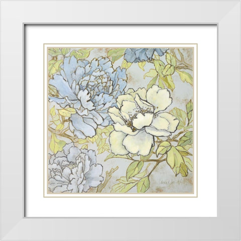 Peony Fascination II White Modern Wood Framed Art Print with Double Matting by Loreth, Lanie