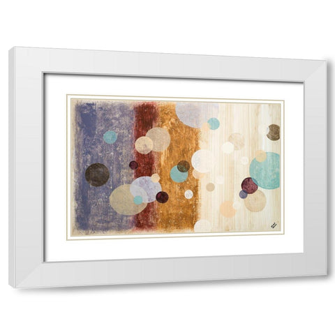 Clusters I White Modern Wood Framed Art Print with Double Matting by Marcon, Michael
