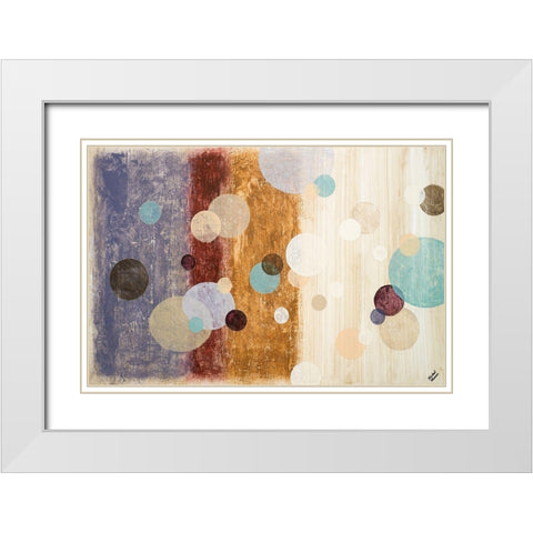 Clusters I White Modern Wood Framed Art Print with Double Matting by Marcon, Michael