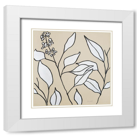 Modern Foliage I White Modern Wood Framed Art Print with Double Matting by Loreth, Lanie