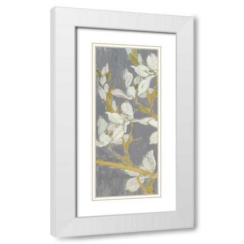 Tranquil Elegance Panel I White Modern Wood Framed Art Print with Double Matting by Loreth, Lanie