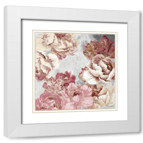 Florals in Pink and Cream White Modern Wood Framed Art Print with Double Matting by Loreth, Lanie