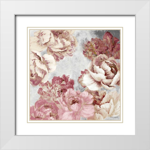 Florals in Pink and Cream White Modern Wood Framed Art Print with Double Matting by Loreth, Lanie