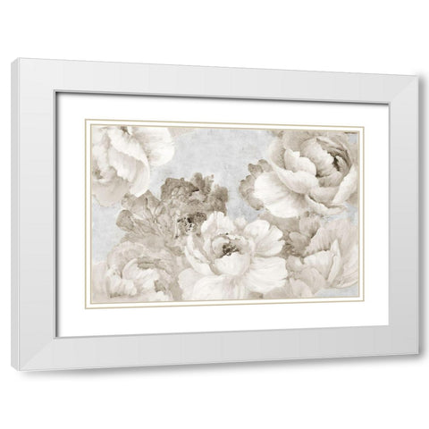 White Neutral Floral Chic White Modern Wood Framed Art Print with Double Matting by Loreth, Lanie