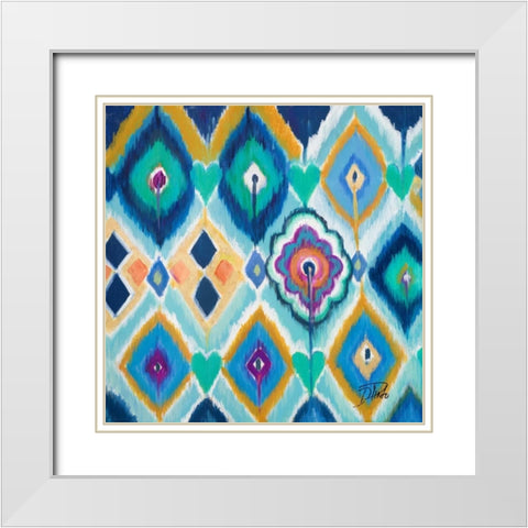 New Ikats I White Modern Wood Framed Art Print with Double Matting by Pinto, Patricia