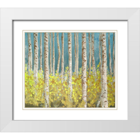Golden Birchwood White Modern Wood Framed Art Print with Double Matting by Johnson, Walt