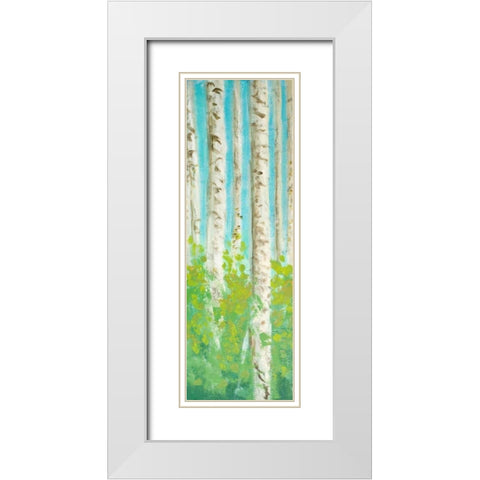 Vibrant Birchwood I White Modern Wood Framed Art Print with Double Matting by Johnson, Walt
