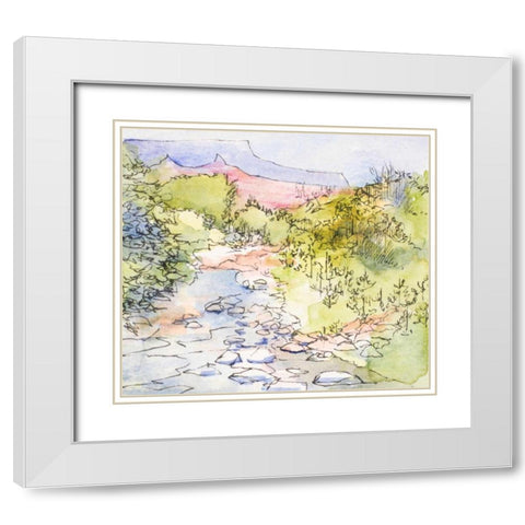 Along the River White Modern Wood Framed Art Print with Double Matting by Slivka, Jane
