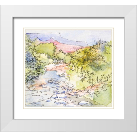 Along the River White Modern Wood Framed Art Print with Double Matting by Slivka, Jane