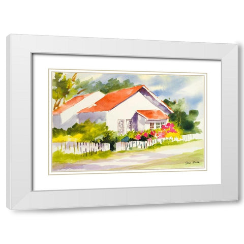 Beach Cottage II White Modern Wood Framed Art Print with Double Matting by Slivka, Jane