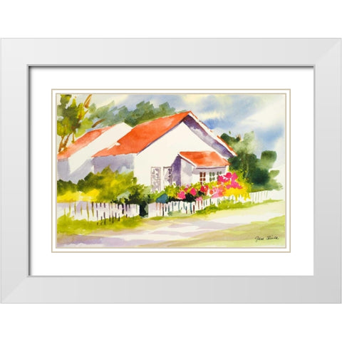 Beach Cottage II White Modern Wood Framed Art Print with Double Matting by Slivka, Jane
