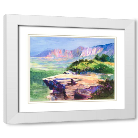 Colorful View White Modern Wood Framed Art Print with Double Matting by Slivka, Jane