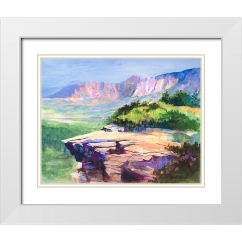 Colorful View White Modern Wood Framed Art Print with Double Matting by Slivka, Jane
