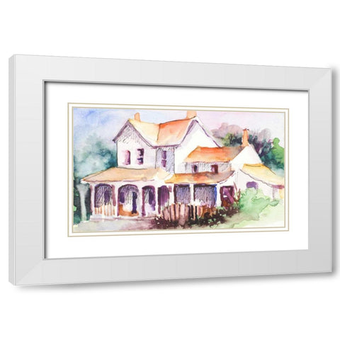 Cozy Cottage I White Modern Wood Framed Art Print with Double Matting by Slivka, Jane