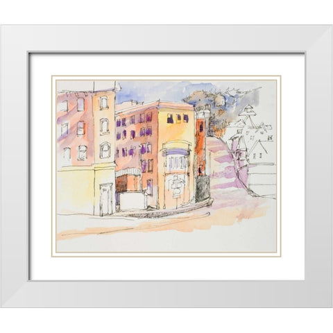 Cumberland White Modern Wood Framed Art Print with Double Matting by Slivka, Jane