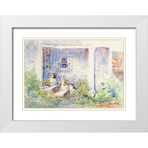 Front Porch White Modern Wood Framed Art Print with Double Matting by Slivka, Jane