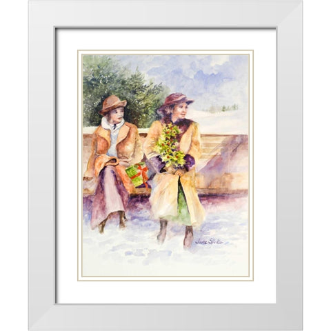 Holiday Spirit White Modern Wood Framed Art Print with Double Matting by Slivka, Jane
