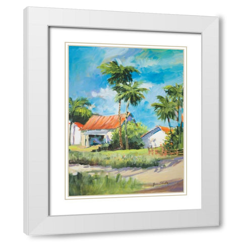 House on the Beach White Modern Wood Framed Art Print with Double Matting by Slivka, Jane