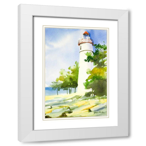 New England II White Modern Wood Framed Art Print with Double Matting by Slivka, Jane