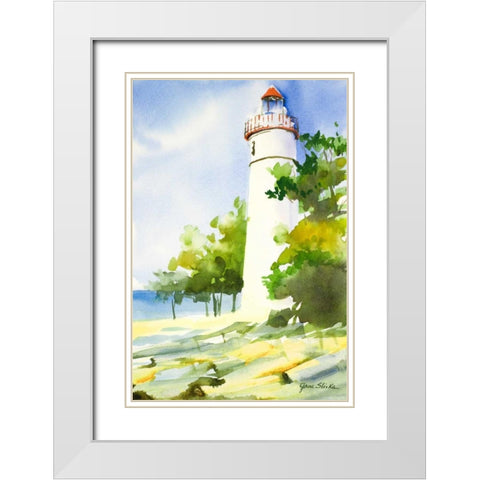 New England II White Modern Wood Framed Art Print with Double Matting by Slivka, Jane