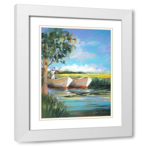 On the Water White Modern Wood Framed Art Print with Double Matting by Slivka, Jane