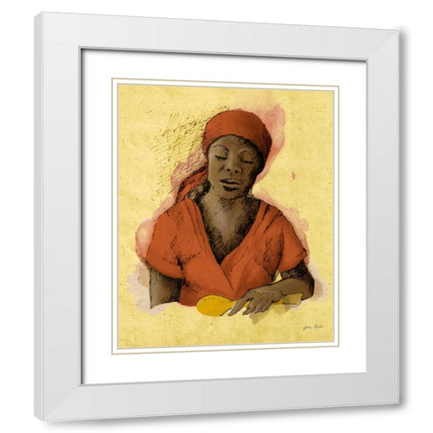 Sketched Woman in Color I White Modern Wood Framed Art Print with Double Matting by Slivka, Jane