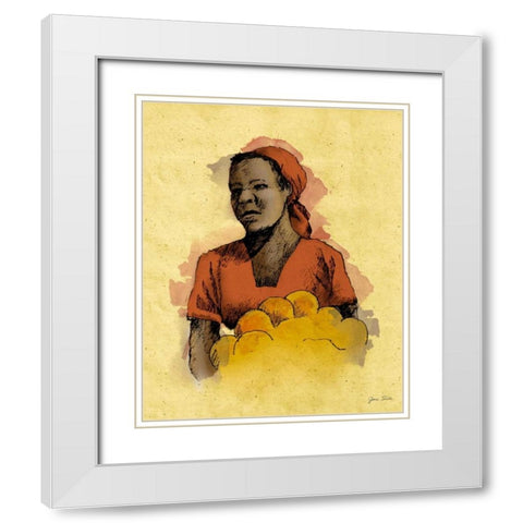 Sketched Woman in Color II White Modern Wood Framed Art Print with Double Matting by Slivka, Jane