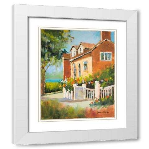 Summertime Cottage White Modern Wood Framed Art Print with Double Matting by Slivka, Jane