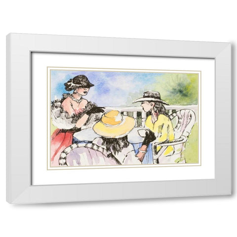 Tea Party White Modern Wood Framed Art Print with Double Matting by Slivka, Jane