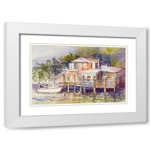 Waterfront I White Modern Wood Framed Art Print with Double Matting by Slivka, Jane