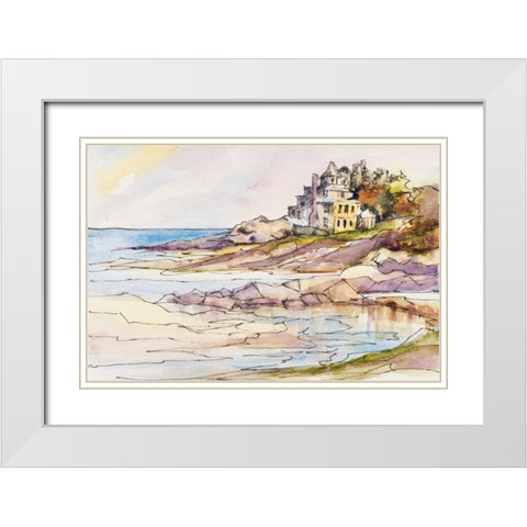 Waterfront II White Modern Wood Framed Art Print with Double Matting by Slivka, Jane