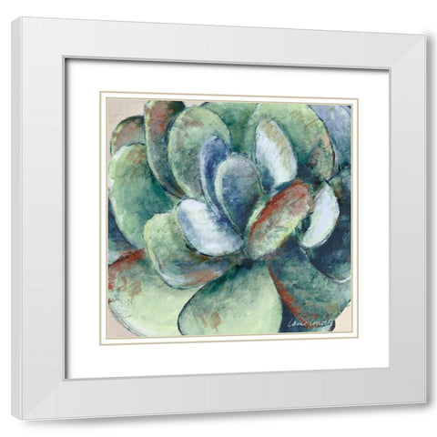 Wonderful Succulent White Modern Wood Framed Art Print with Double Matting by Loreth, Lanie