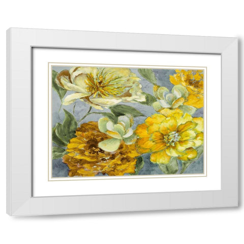 Savvy with Yellow Succulents White Modern Wood Framed Art Print with Double Matting by Loreth, Lanie