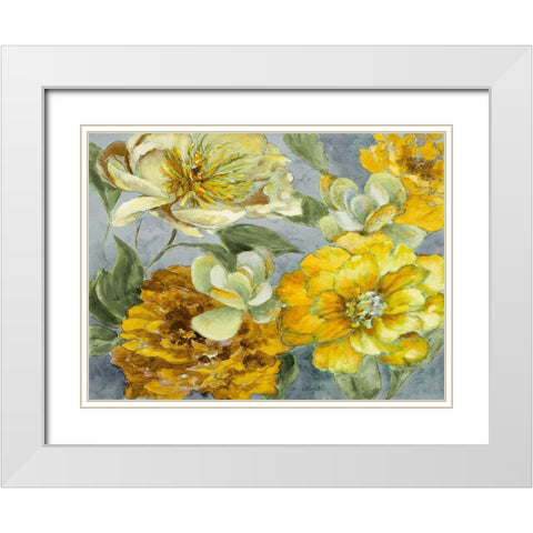 Savvy with Yellow Succulents White Modern Wood Framed Art Print with Double Matting by Loreth, Lanie