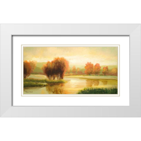 Natures Glow II White Modern Wood Framed Art Print with Double Matting by Marcon, Michael