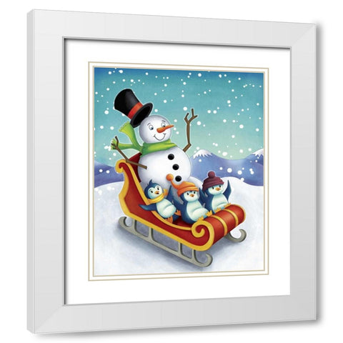 Oh the Joy III White Modern Wood Framed Art Print with Double Matting by Josefina